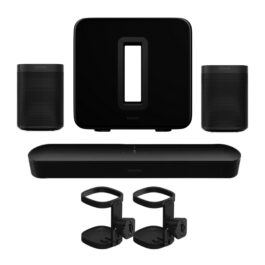 Sonos 5.1 Home Cinema Solution (1 Sonos Beam (Black) + 2 Sonos SL One (Black) + 1 Sonos Sub Gen-3 (Black) + 1 Pair Wall Mount (Black))