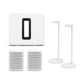 Sonos 2 SL One (White) + 1 Sonos Sub Gen-3 (White) + 1 Pair Floor Stand (White)