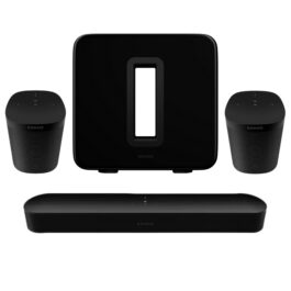 Sonos 5.1 Home Cinema Solution (1 Sonos Beam (Black) + 2 Sonos One Gen-2 (Black) + 1 Sonos Sub Gen-3 (Black))