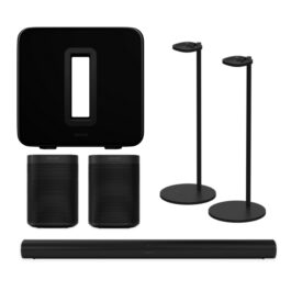 Sonos 5.1 Home Cinema Solution (1 Sonos ARC (Black) + 2 Sonos SL One (Black) + 1 Sonos Sub Gen-3 (Black) + 1 Pair Floor Stand (Black))